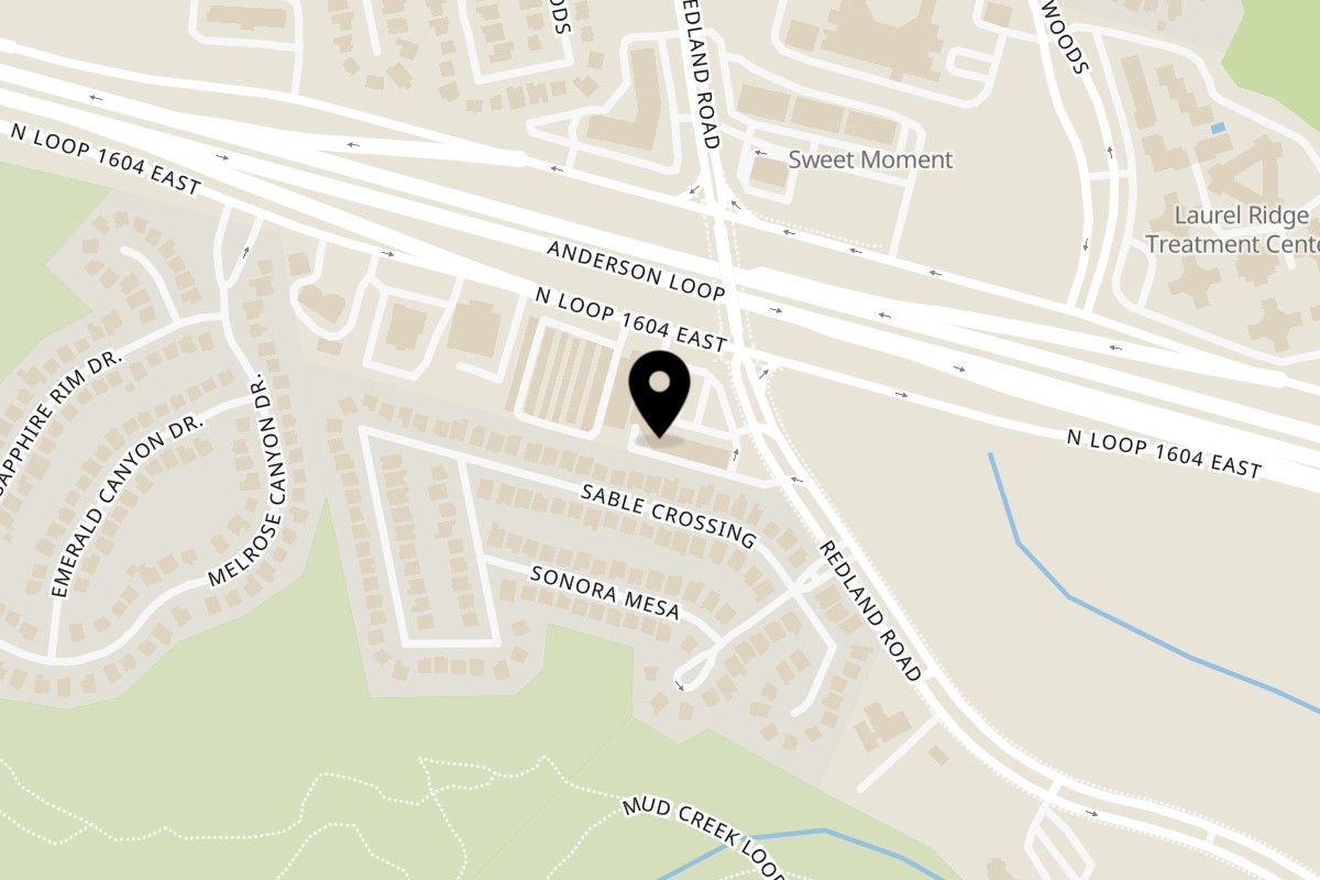 Map showing the location of El Chaparral Mexican Restaurant San Antonio on 2838 N Loop 1604 E in San Antonio